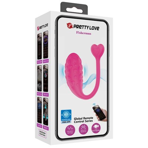 PRETTY LOVE - FISHERMAN HUEVO VIBRADOR ROSA CONTROLADO POR APP