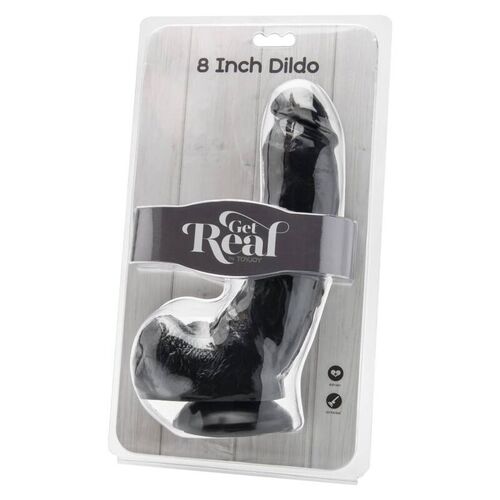 GET REAL - DILDO 20,5 CM CON TESTICULOS NEGRO