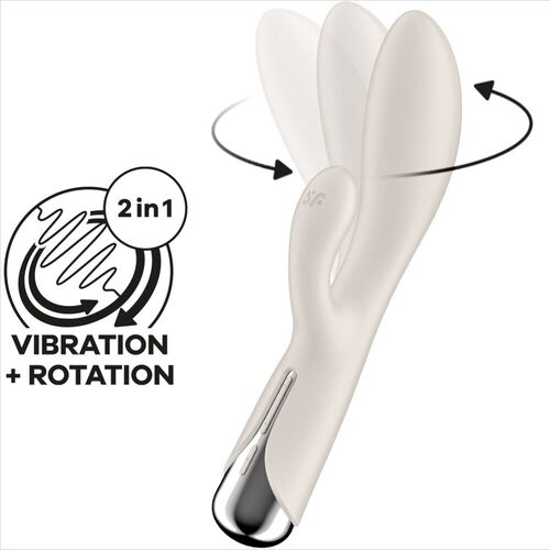 SATISFYER - SPINNING RABBIT 1 ESTIMULACION CLITORIS Y PUNTO G BEIGE