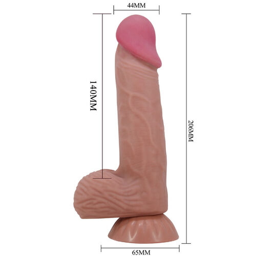 PRETTY LOVE - SLIDING SKIN SERIES DILDO REALÍSTICO CON VENTOSA PIEL DESLIZANTE MORENO 20.6 CM