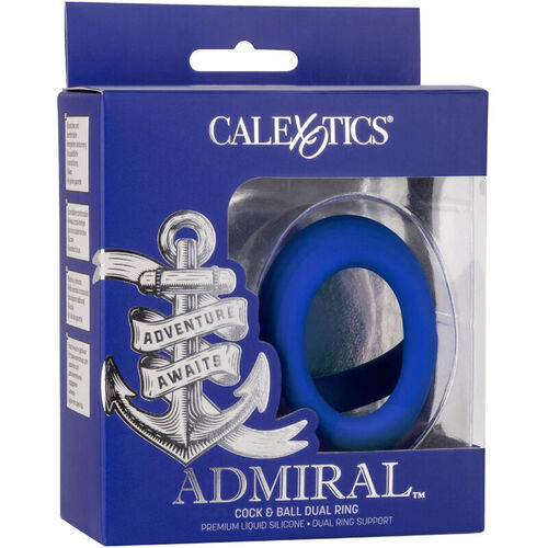 ADMIRAL - COCK BALL DOBLE ANILLO AZUL