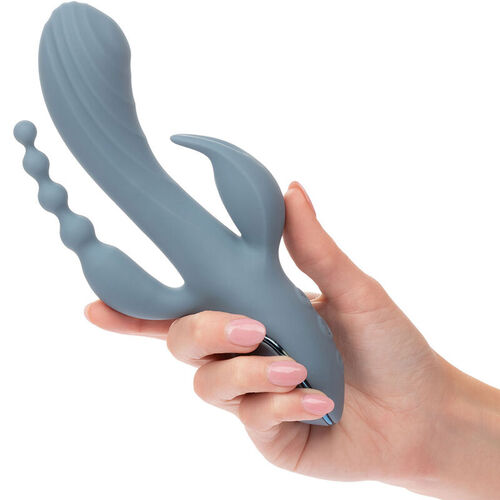 CALEXOTICS - VIBRADOR TRIPLE ÉXTASIS GRIS