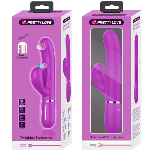 PRETTY LOVE - PERLITA VIBRADOR PUNTO G 3 EN 1 MULTIFUNCIÓN VIOETA