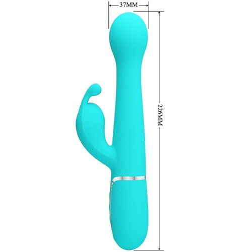 PRETTY LOVE - DEJON VIBRADOR RABBIT 3 EN 1 MULTIFUNCIÓN VERDE AGUA