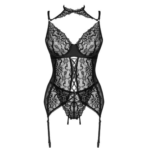 LIVCO CORSETTI FASHION - GIELLANDRA FOR THE SENSES COLLECTION CORSET + PANTY NEGRO S/M