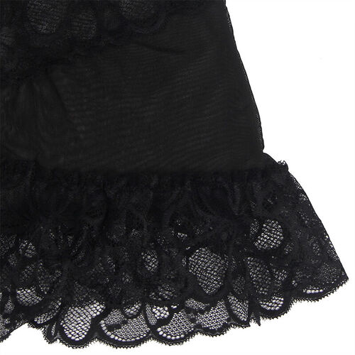 SUBBLIME - BABYDOLL CON TIRANTES AJUSTABLES Y ESTAMPADO FLORAL DE ENCAJE TRANSPARENTE NEGRO L/XL