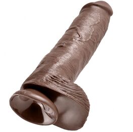 KING COCK - 11 GODE MARRON AVEC BOULES 28 CM