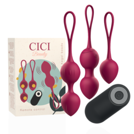 CICI BEAUTY - PREMIUM SILIKON 3 WIBRACYJNE KORALIKI KEGLA PILOT ZDALNEGO STEROWANIA