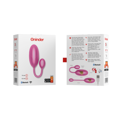 ONINDER - TOKYO HUEVO VIBRADOR ROSA 7.5 X 3.2 CM - APP GRATUITA