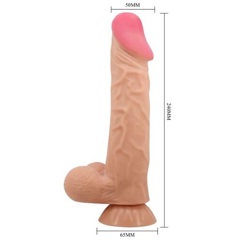 PRETTY LOVE - SLIDING SKIN SERIES DILDO REALÍSTICO CON VENTOSA PIEL DESLIZANTE NATURAL 24 CM