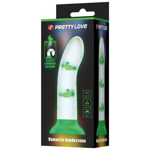 PRETTY LOVE - MAGICAL NIGHTFALL DILDO SIN VIBRACIÓN LUMINOSO VERDE