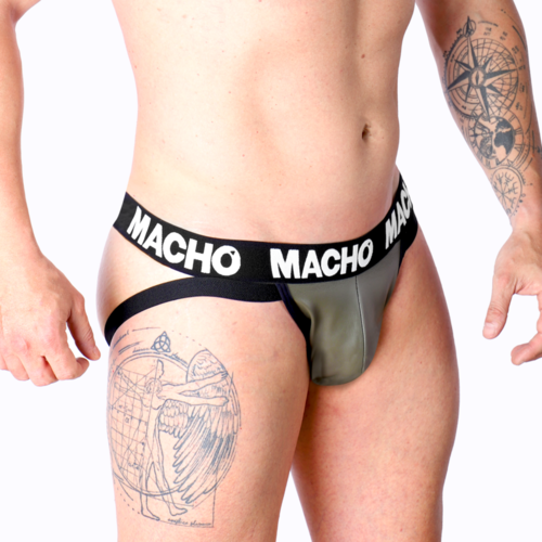 MACHO - MX27GR JOCK CUERO GRIS BEIGE L