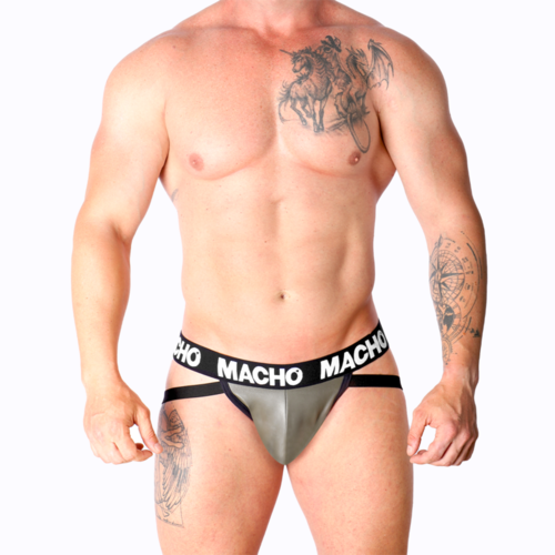 MACHO - MX27GR JOCK CUERO GRIS BEIGE XL