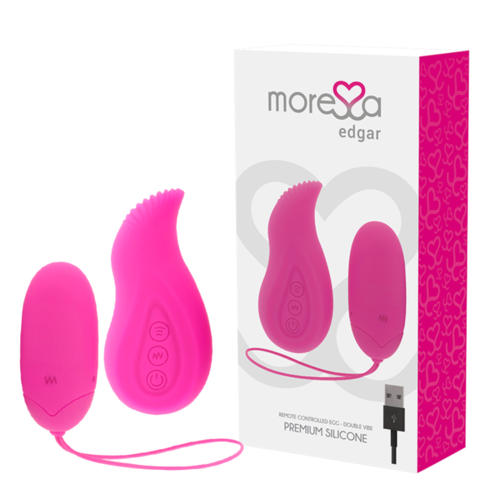 MORESSA - EDGAR SET DUO HUEVO REMOTO Y MANDO CON VIBRACION INCORPORADA PREMIUM SILICONE CONTROL REMOTO