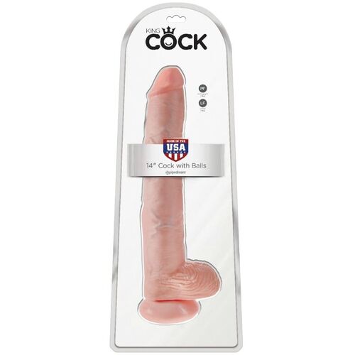 KING COCK PENE  CON TESTICULOS 35.6 CM COLOR NATURAL