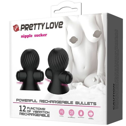 PRETTY LOVE ESTIMULADORES PARA PEZONES 12 MODOS VIBRACION