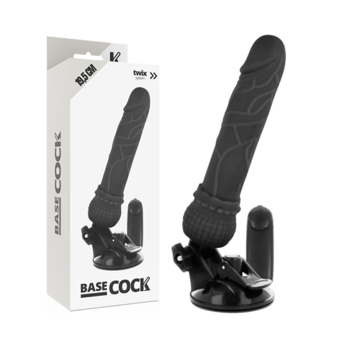 BASECOCK - VIBRADOR REALISTICO CONTROL REMOTO NEGRO 19.5 CM -O- 4 CM