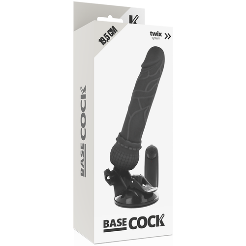 BASECOCK - VIBRADOR REALISTICO CONTROL REMOTO NEGRO 19.5 CM -O- 4 CM