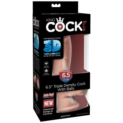 KING COCK - DILDO TRIPLE DENSIDAD 14 CM