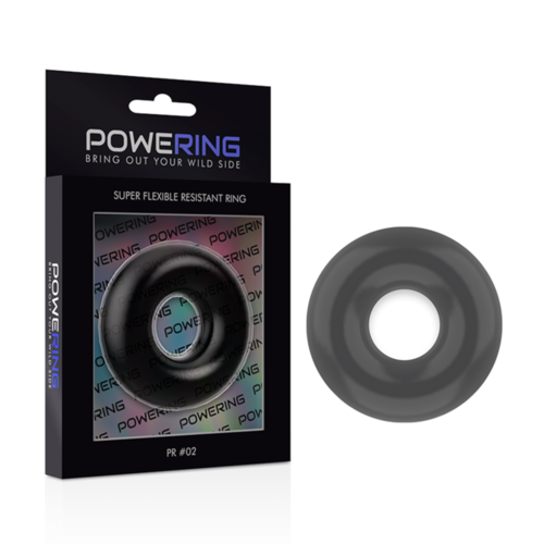 POWERING SUPER FLEXIBLE Y RESISTENTE ANILLO PENE  4.5CM NEGRO