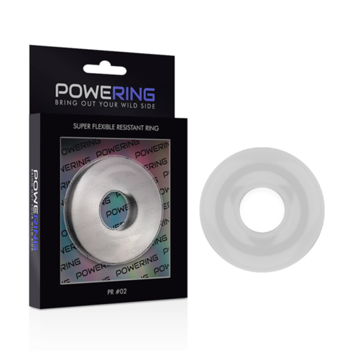 POWERING - SUPER FLEXIBLE Y RESISTENTE ANILLO PENE  4.5CM CLEAR