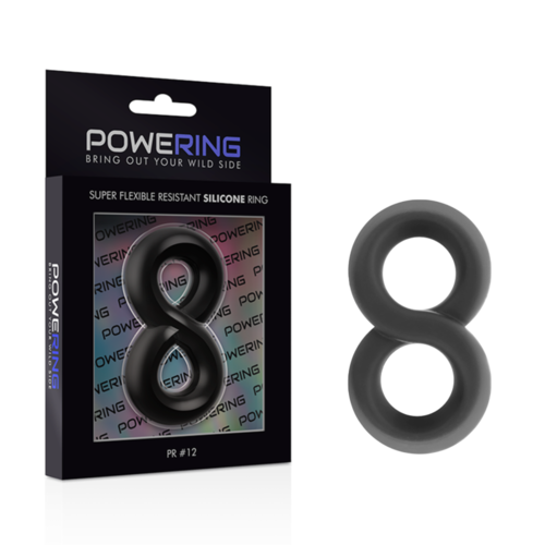 POWERING SUPER FLEXIBLE Y RESISTENTE ANILLO PENE Y TESTICULOS  PR12  NEGRO