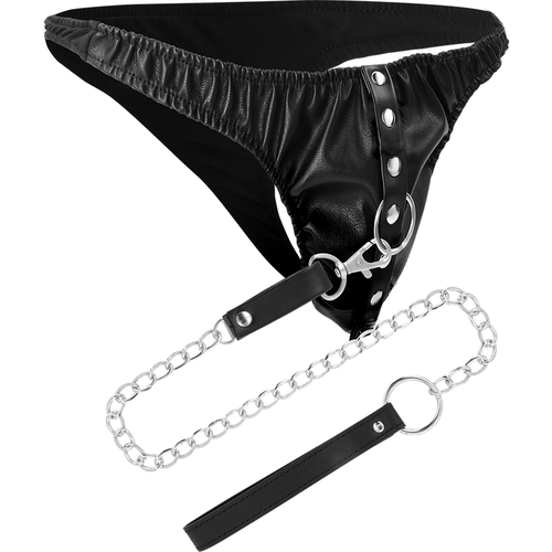 DARKNESS - TANGA DE SUMISIN CON CADENA METAL