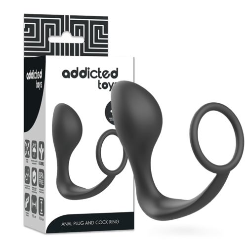 ADDICTED TOYS - PLUG ANAL CON ANILLO SILICONA NEGRO