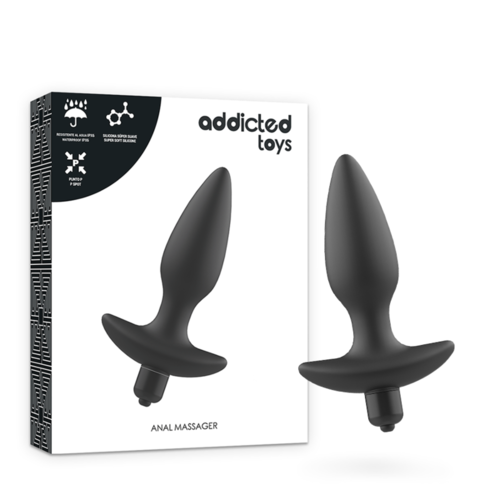 ADDICTED TOYS - MASAJEADOR PLUG ANAL CON VIBRACIN NEGRO