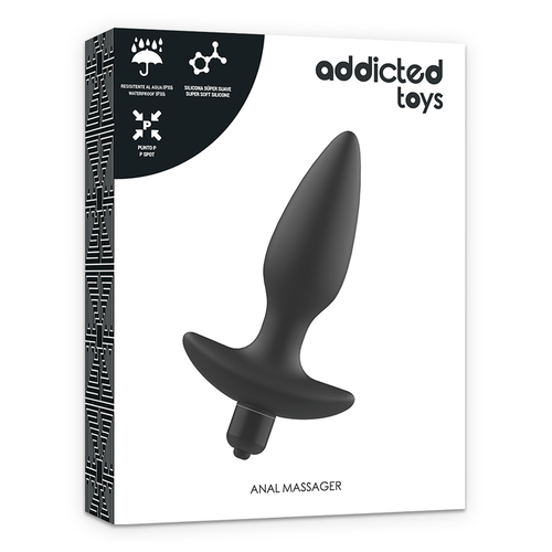 ADDICTED TOYS - MASAJEADOR PLUG ANAL CON VIBRACIN NEGRO