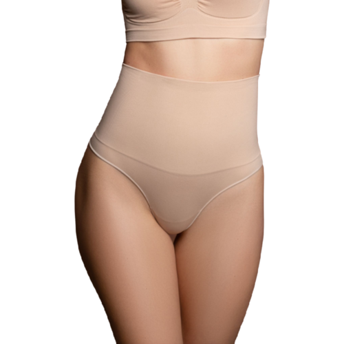 BYE-BRA - FAJA SIN COSTURAS ESTILO TANGA BEIGE TALLA S