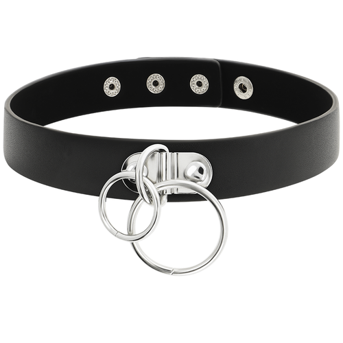 COQUETTE CHOKER CUERO VEGANO - DOBLE ANILLA