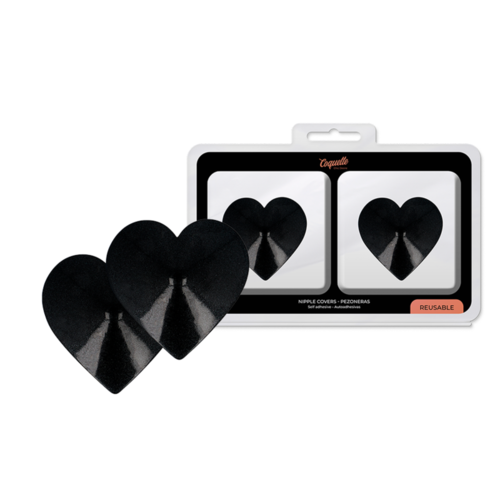 COQUETTE CHIC DESIRE - CUBRE PEZONES METAL CORAZONES NEGROS