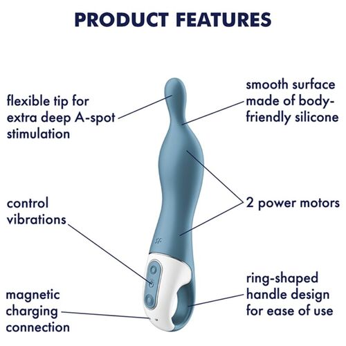 SATISFYER A-MAZING 1 VIBRADOR PUNTO A - AZUL