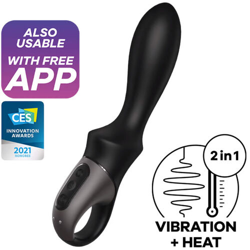 SATISFYER HEAT CLIMAX VIBRADOR ANAL APP - NEGRO