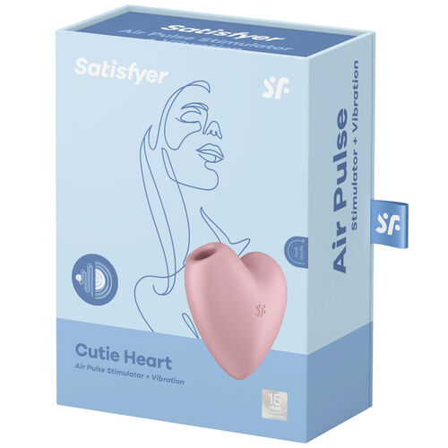 SATISFYER CUTIE HEART ESTIMULADOR Y VIBRADOR - ROSA