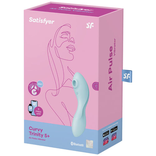 SATISFYER CURVY TRINITY 5 ESTIMULADOR Y VIBRADOR - AZUL