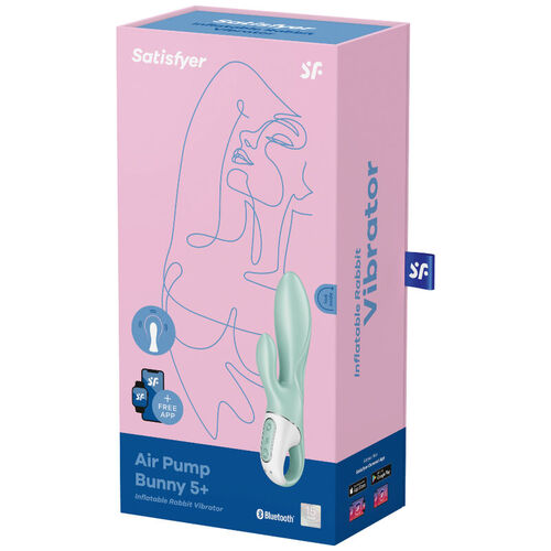 SATISFYER AIR PUMP BUNNY 5+ VIBRADOR RABBIT INFLABLE - VERDE