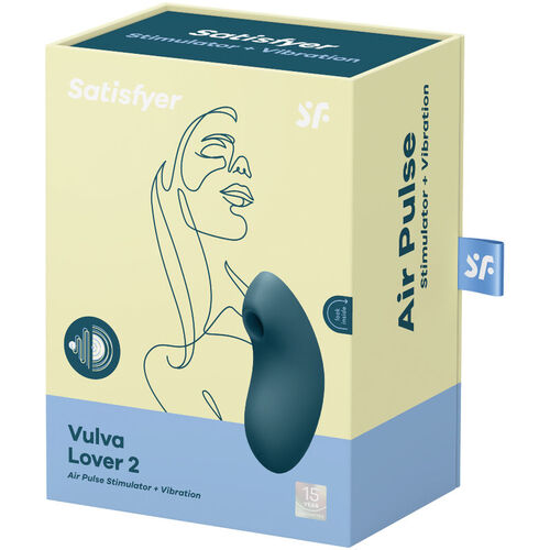 SATISFYER VULVA LOVER 2 ESTIMULADOR Y VIBRADOR - AZUL