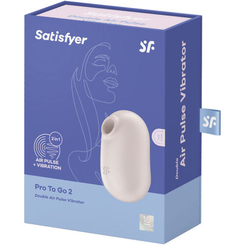 SATISFYER - PRO TO GO 2 ESTIMULADOR Y VIBRADOR DOBLE BEIGE