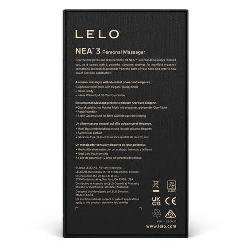 LELO - NEA 3 MASAJEADOR PERSONAL NEGRO