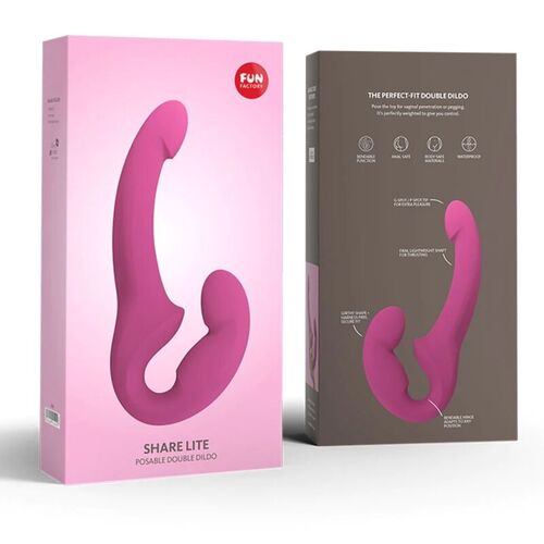 FUN FACTORY - SHARE LITE DOUBLE ARNÉS DILDO NEGROBERRY