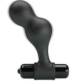 MR PLAY - BLACK SILICONE VIBRATOR ANAL PLUG