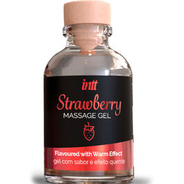 INTT MASSAGE & ORAL SEX - GEL DA MASSAGGIO AL GUSTO DI FRAGOLA EFFETTO CALDO