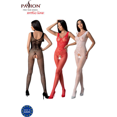 PASSION - BS098 BODYSTOCKING BLANCO TALLA UNICA