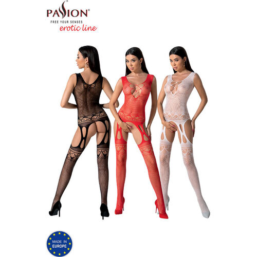 PASSION - BS099 BODYSTOCKING ROJO TALLA UNICA