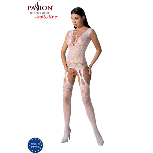 PASSION - BS099 BODYSTOCKING BLANCO TALLA UNICA