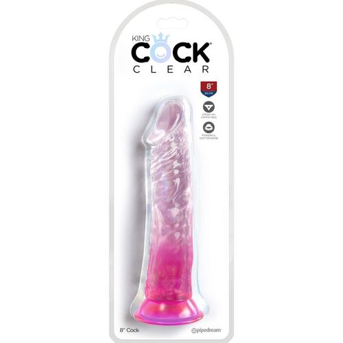 KING COCK CLEAR - PENE REALISTICO  19.7 CM ROSA