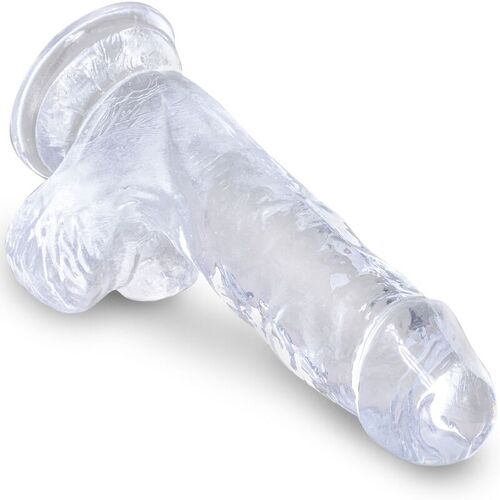 KING COCK - CLEAR PENE REALISTICO CON TESTICULOS 10.1 CM TRANSPARENTE