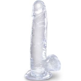 KING COCK - CLEAR PÊNIS REALÍSTICO COM BOLAS 15.2 CM TRANSPARENTE